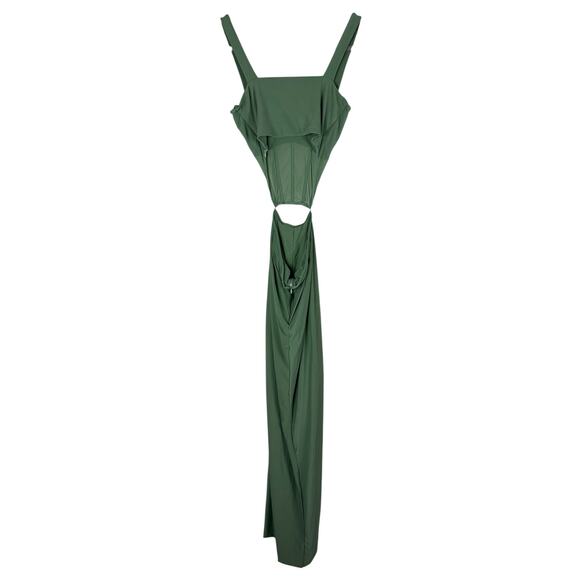 Deme Gabriella Valentina Corset Maxi Dress Cut Out Formal Statement Green Sz XS - Picture 7 of 9